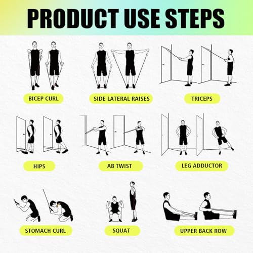 WHATAFIT Resistance Bands with Handles, 150 lb Exercise Bands Set - color: Navy Blue