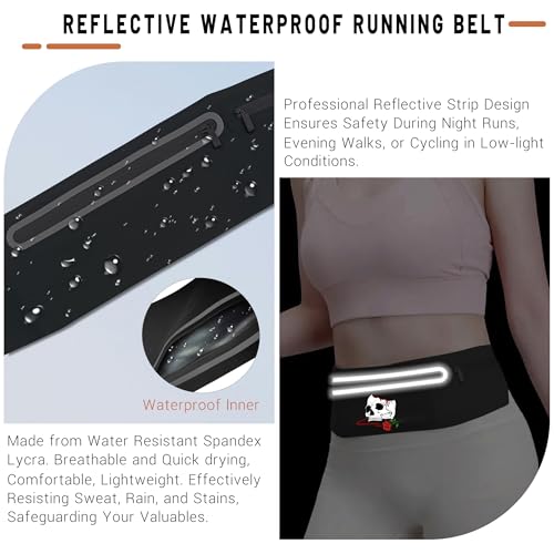 Horror Skull Rose Slim Running Belts for Men Women Reaper Grim Fanny Packs - color: Skull Rose