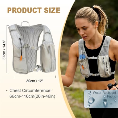 Running Vest for Women Men Adjustable Running Hydration Vest with Phone Holder Reflective Strips for Marathon Hiking Cycling - size: Gray, style: Only Running Vest