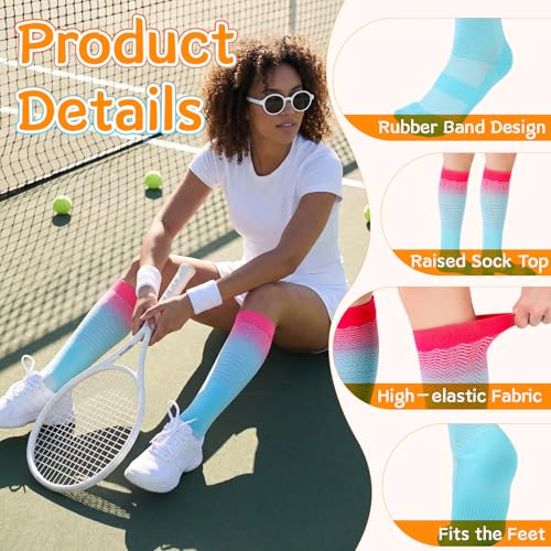 5 Pcs Women Compression Socks 15-20mmHg Knee High Socks - size: Small-Medium
