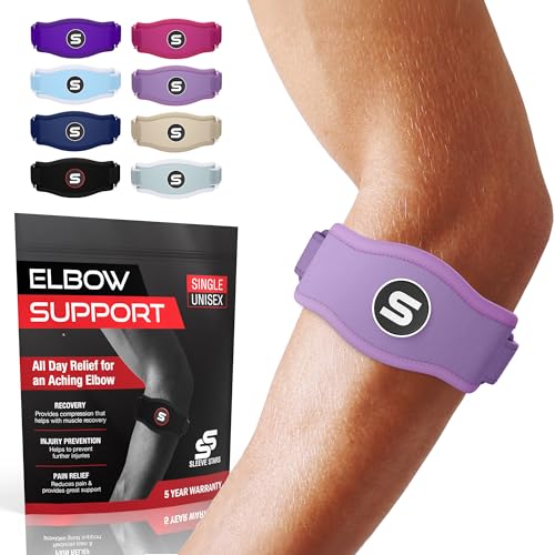 Sleeve Stars Tennis Elbow Brace Men & Women, 9"-23" (Single/Light Purple) - color: Light Purple