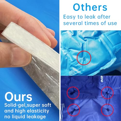 Extended Leg Knee Ice Pack Wrap Ice Sleeve for Knees Injuries Reusable Soft - color: Blue-1 Pack