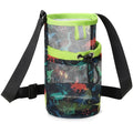 Mesh Water Bottle Carrier for Kids - Lightweight Water Bottle Holder with Adjustable Strap, Crossbody Sling Bag Fits 10-18 oz, Ideal for Walking Hiking Camping, Black Dinosaur - color: 2-Black Dinosaur