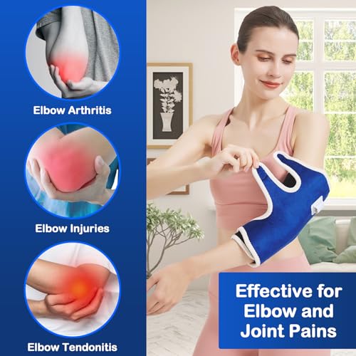 AOKESTE Elbow Heating Pad for Tennis Elbow and Tendonitis, Arm Heating Pad for Pain Relief,Heated Arm Brace for Joint Pain Relief,Adjustable Heat Therapy Brace Auto Shut-Off
