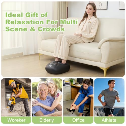 LINGTENG Foot Massager, Heated Foot Massager (Agate Black) - color: Agate Black