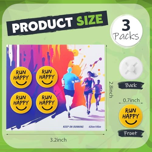 Suncalla 12pcs Race Bib Clips, Runner Race - color: Yellow, style: Smile