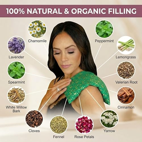Basic Herb Pack Heating Pad, Green - size: 1 Pack, style: Celestial Green