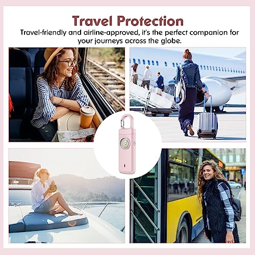 Rechargeable Personal Alarm for Women - Birthday Gifts for Women, Daughter, College Student, Teen Girl, Elders, Kids, Siren Alarm, USB Charging, Dark Pink - color: Dark Pink