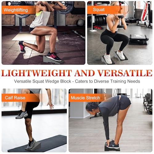 Slant Board for Calf Stretching, Steel Squat Wedge for Home Gym (2 Pack Black) - color: 2 Pack Black