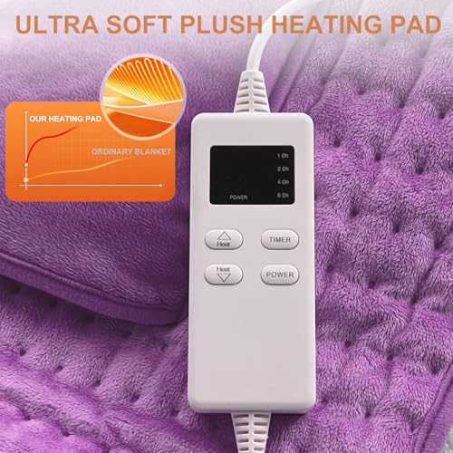 COCOBELA Heating Pad for Back Electric Waist Heat Pad Period Cramps, Lilac - color: Lilac