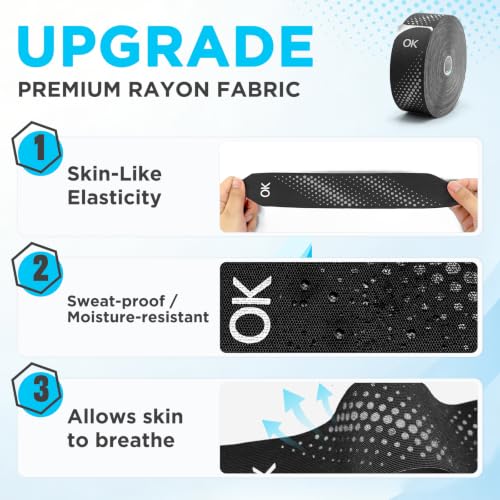 OK TAPE Kinesiology Tape Elastic 100 Strips 10" Precut 2in x 83.4ft 1 Roll - color: Black, size: 100 PCS