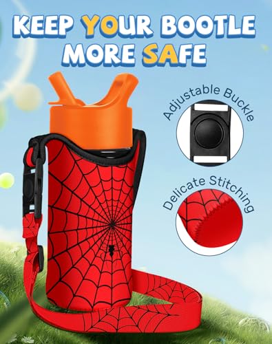 Miss Adola Kids Water Bottle Carrier, 10-16 Oz, Red Line - color: Red Line, size: Fits for 10-16 oz