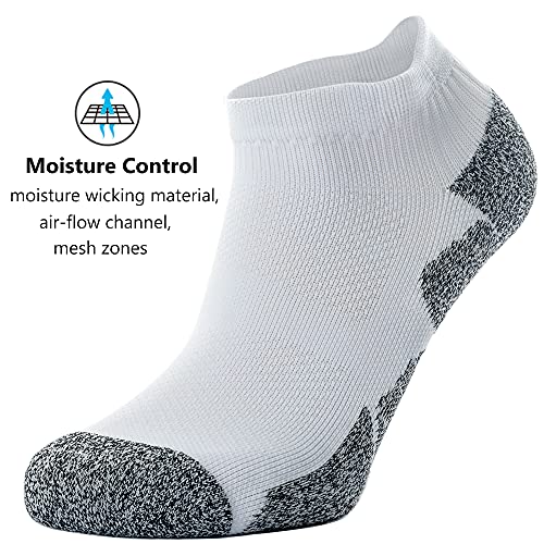 CWVLC Cushioned Athletic Ankle Compression Socks for Women Men 3/6 Pairs - color: 6-pairs White, size: Small