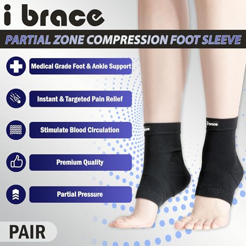 Compression Foot Sleeves (Pair) with Partial Pressure - size: Medium