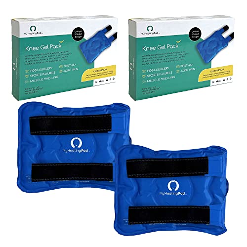 Reusable Knee Gel Pack with Elastic Straps - Gel Ice Pack for Knee, Joint, Elbow and Arm - Flexible Cold Packs for the Whole Family - Soft Ice Pack for Versatile Wrap and Convenient Use - 2 Packs Blue - style: Knee Gel Ice Pack