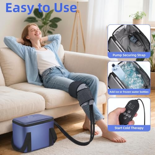 Ice Machine for Knee After Surgery, Portable Cold Therapy Machine w/Timer