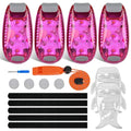 Nilight LED Safety Light 4PCS Pink Marine Navigation Bike Tail Lights - color: 3LED Safety Light-Pink