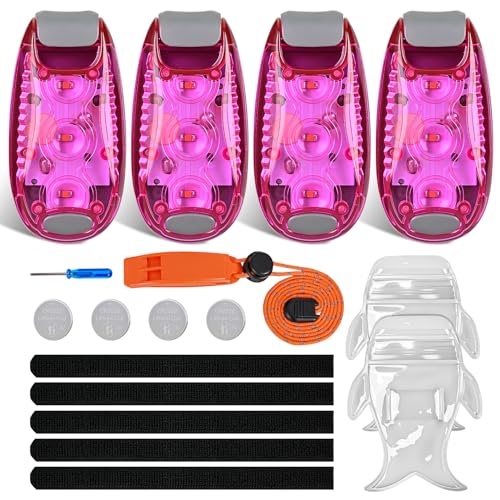 Nilight LED Safety Light 4PCS Pink Marine Navigation Bike Tail Lights - color: 3LED Safety Light-Pink