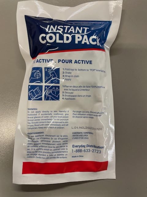 Instant Cold Pack, Disposable, Large, 7.5 x 4.5 Inches, Ice Packs for Pain Relief (6 per Pk) - color: 6 Per Pk