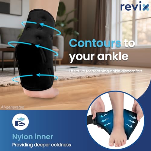 REVIX Foot Ice Pack Wrap for Plantar Fasciitis & Foot Pain Relief, Black - style: Black-1 Pack