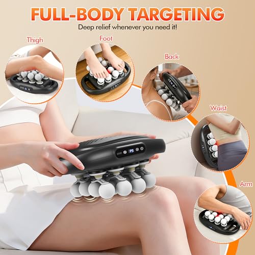16 Head Massage Gun Deep Tissue, 2600mAh Back Muscle Massager - color: Matte Black