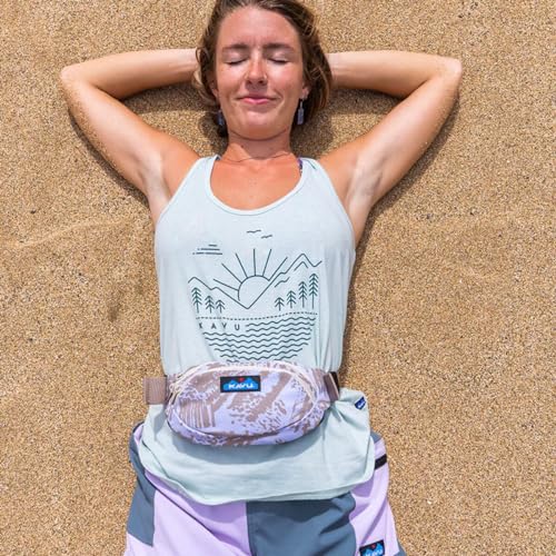 KAVU Canvas Spectator Belt Bag, Cotton Fanny Pack for Travel - color: Beach Doodle