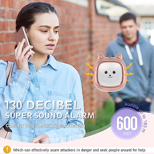 Safe Sound Personal Alarm, 130 dB Loud Siren Song Emergency Security Alarm Keychain with LED Light, Personal Sound Safety Siren for Women, Men, Children, Elderly(Rose Gold) - color: Rose Gold