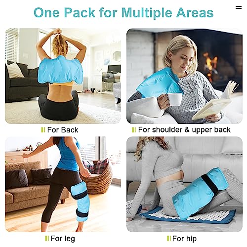 Relief Expert XXL Full Back Ice Pack Wrap, (13”x21”) - Reusable Ice Wrap for Back Discomfort and Musclar Fatigue- Cold Compress Therapy Gel Cold Pack for Full Body, Hip Leg - Blue