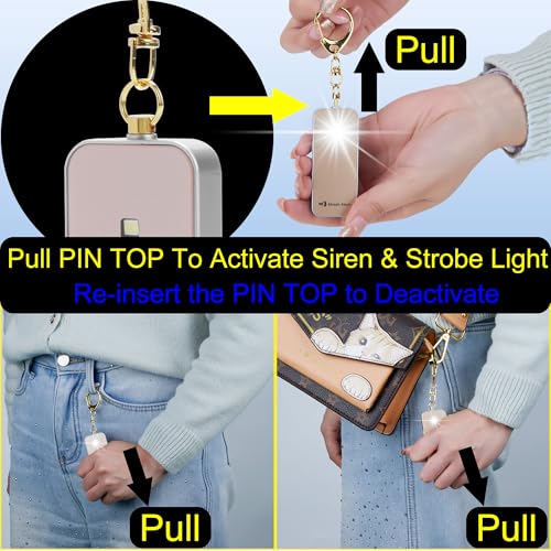 Ultrathin Personal Alarm Waterproof Replaceable Battery Strobe Light - color: Rose Gold