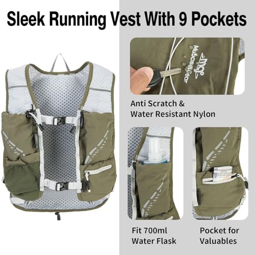 Lightweight Running Vest for Women and Men Hydration Backpack Pack with 1.5L Water Bladder Bag Running Gear Accessories for Hiking Trail Cycling Marathon