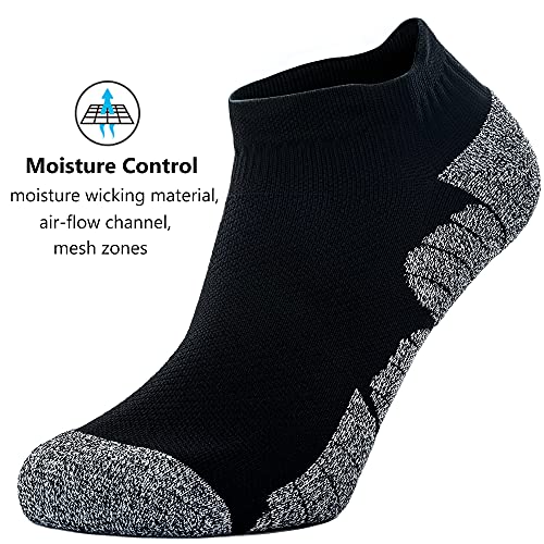 CWVLC Cushioned Athletic Ankle Compression Socks for Women Men 3/6 Pairs - color: 3-pairs Black, size: X-Large
