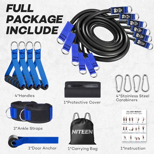 NITEEN 310lbs/390lbs Heavy Resistance Bands with Handles for Working Out - size: 310lbs