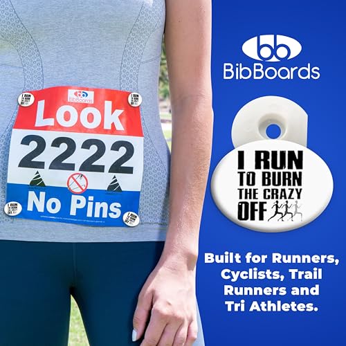 BibBoards bibSNAPS Race Bib Clips, I Run to Burn, 4 Pack - color: I Run To Burn