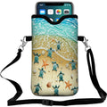 Universal Neoprene Cell Phone Pouch 7.1 X 4 in Mobile Protection Case Bag with Crossbody Strap/Neck Lanyard Sea Turtle Printed Pattern - color: Sea Turtle Printed Pattern
