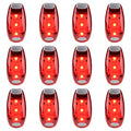 12 Pack Led Safety Light, Safety Light, High Visibility Strobe Running Lights Used for Bicycle, Walking Etc. Clip-On Running Lights Clip to Clothes Strap to Wrist, Bike Or Anywhere - color: Red