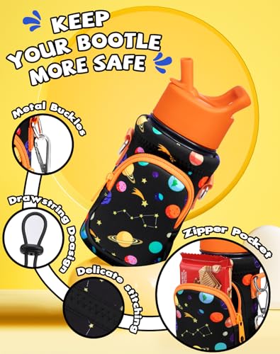 Miss Adola Kids Water Bottle Carrier, 10-18 Oz - color: Orange Planet