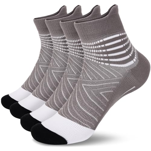 IRAMY Compression Ankle Support Socks Women - Wicking, Cushioned Athletic, Plantar Fasciitis Relief 2/3/6 Pairs - color: Grey(2 Packs), size: Medium