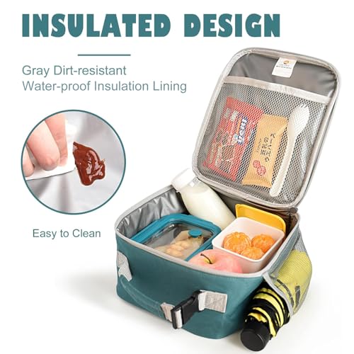 CaCTOUR Lunch Box Kids,Premium Insulated Lunch Bag for Girls Boys,Soft Bag Mini Cooler Back to School Thermal Reusable Lunch Bag for Work School Picnic (Green) - color: Green