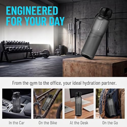 32oz Clear Tritan Water Bottle with Chug Lid - color: Black
