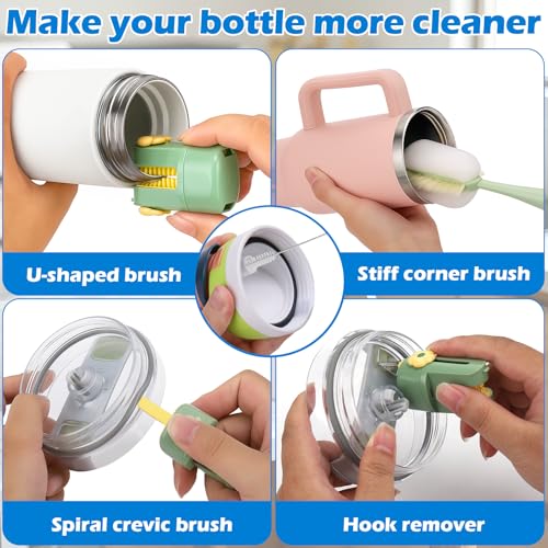 Palksky 5 in 1 Water Bottle Cleaning Brush Set, Multifunctiona Brush and Straw Cleaner for Owala/Stanley/Hydro/Yeti/Simple Modern Cup Accessories - size: 7 Pack