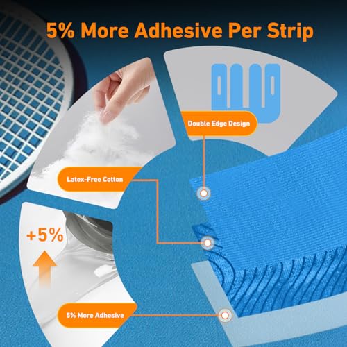 KTQUICK Precut Kinesiology Tape for Knees,24 PCS,20% Stronger Adhesive Blue - color: Blue, size: 24PCS