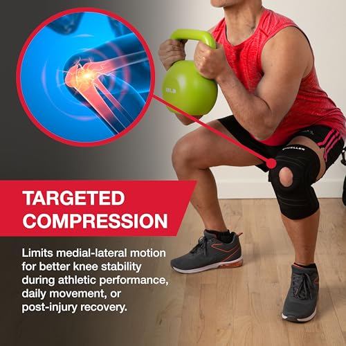 MUELLER Sports Medicine Adjustable Knee Brace, Knee Support for Arthritis Pain, Knee Sprains, ACL, MCL Joint Instability & Injury Recovery, Compression Stabilizer for Walking, Running, Sports & Daily Activities, One Size Fits Most