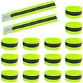 High Visibility Reflective Night Running Walking Elastic Strap Wristbands Ankle Bands Armbands Safety for Cycling Walking Running Camping Sports-Fits Women, Men & Kids - color: 8 Pairs / 16 Bands