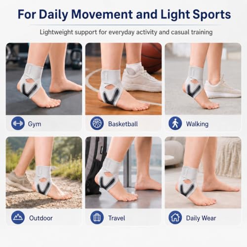 2 Pack Lightweight Adjustable Ankle Brace for Women and Men, 1 Pair Sports - color: X-Large-Gray