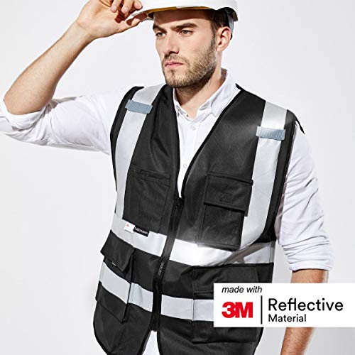 Salzmann Safety Vest | Hi Vis Reflective Vest | US ANSI/ISEA 107 - color: Black, size: XX-Large-3X-Large