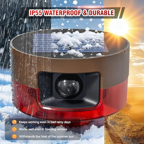 Solar Outdoor Motion Sensor Alarm-Dog Barking or Gunshot Sound