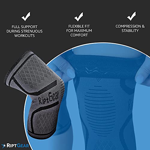 Knee Compression Sleeve | Non-Slip Knee Brace for Running & Weightlifting - color: Gray, size: Small (Pack of 1)