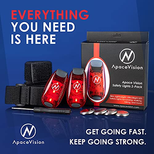 LED Safety Light (2 Pack) with Bonus Items – Clip On Strobe/Running Lights for Runners, Dogs, Bikes, Walking and More - color: Red