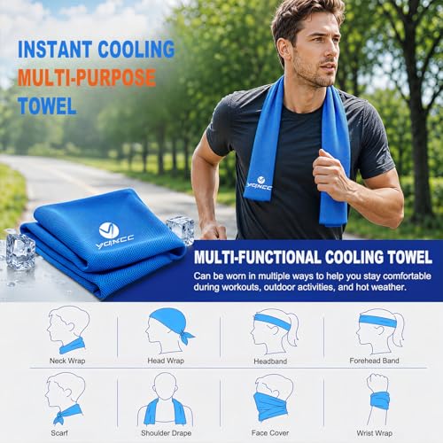 YQXCC 2 Pack Cooling Towels (47"x12"), Ice Cool Towel for Neck & Face - color: 2*dark Gray