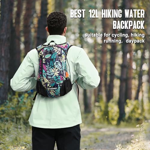 Lightweight Hydration Backpack, Running Backpack with 2L Water Bladder - color: Blue Print2